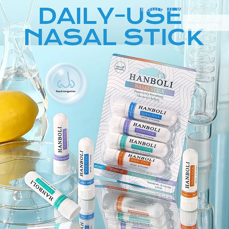 

4Pcs Nasal Stick Boosts Focus Enhances Breathing Provides Fresh Sensation Aromatherapy Inhaler Prevent Drowsy Driving