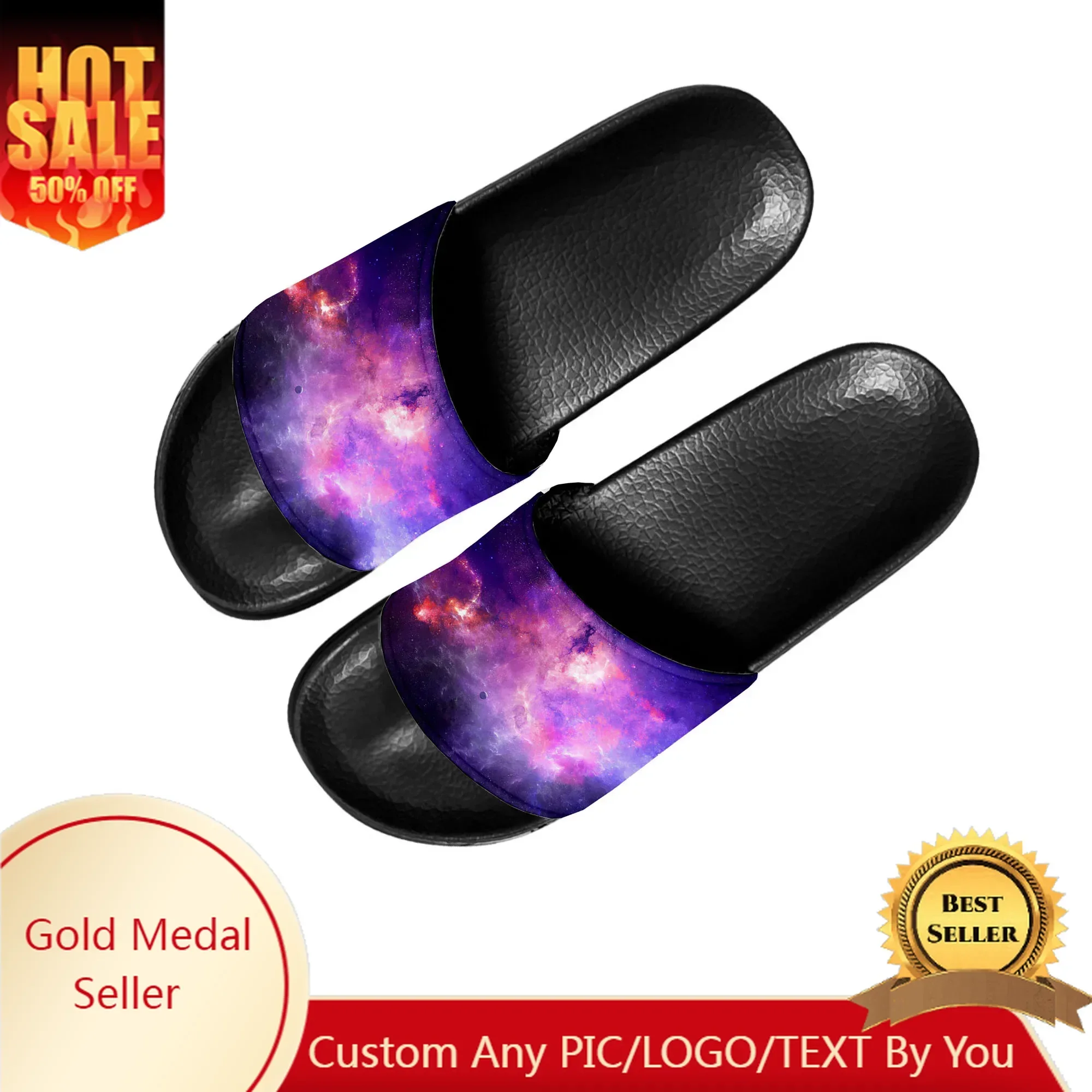 

Galaxy Celestial Slippers Home Water Shoes Men Women Teenagers Bathroom Beach Pool Sandals Custom Made Summer Slipper