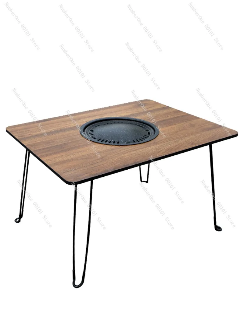 Table Outdoor Courtyard Charcoal Barbecue Household Portable Folding Table image 5
