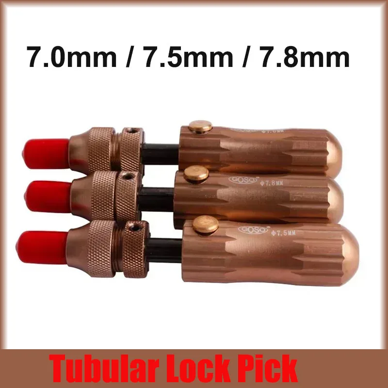 GOSO Locksmith Tool Car Lengthened Advanced 7.0/7.5/7.8 Pin Tubular Lock Pick Tool 7.0mm&7.5mm&7.8mm Locksmith Tool Set Lost Key