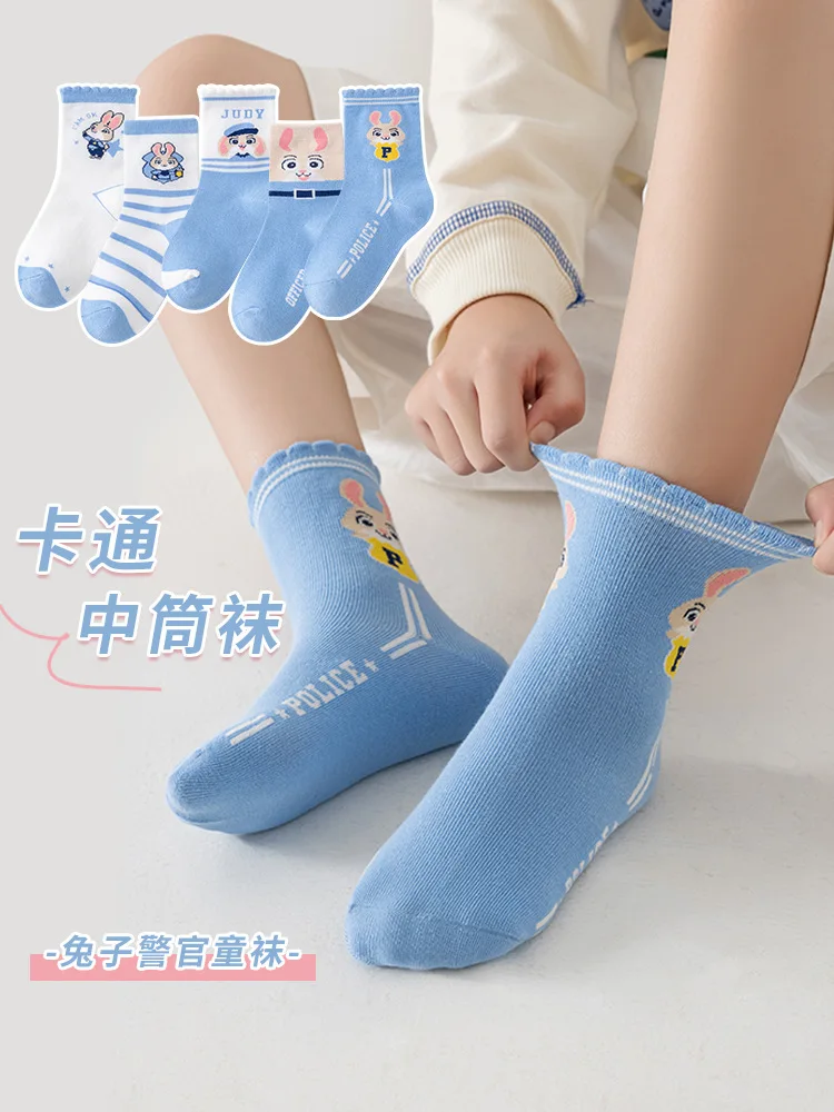 5 زوج ل Zootopia2 منتصف العجل الجوارب الدافئة ولطيف جديد وصول الاطفال الجوارب الفتيان والفتيات طالب جوارب رياضية هدية الكريسماس