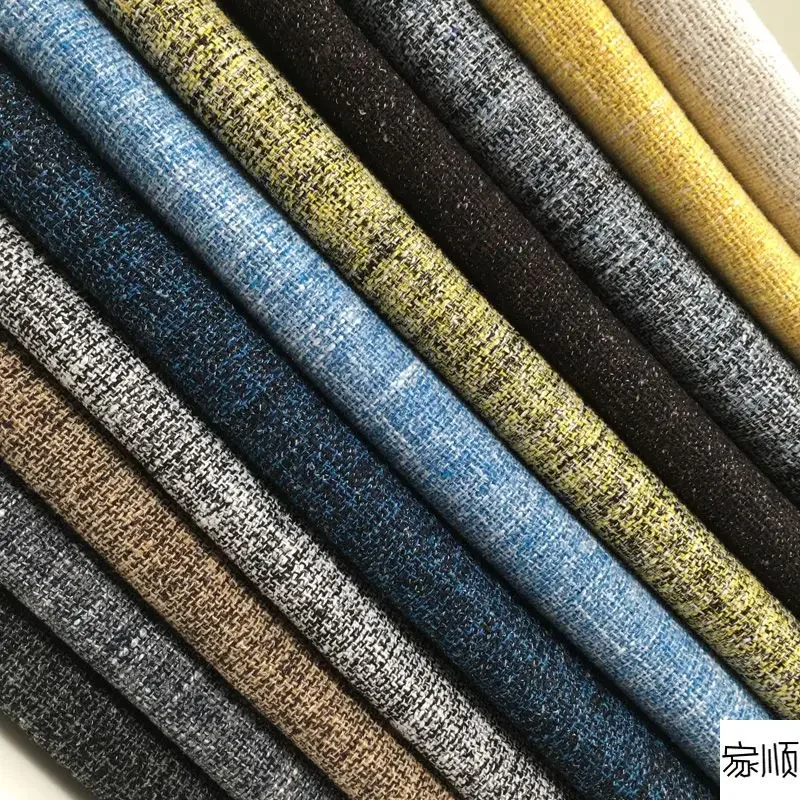 Thickened Linen Fabric By The Meter for Tablecloth Upholstery Diy Sofa Cover Sewing Plain Old Coarse Cloth Decorative Blue Black