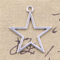 15pcs Charms Star 37x33mm Antique Silver Color Pendants DIY Crafts Making Findings Handmade Tibetan Jewelry