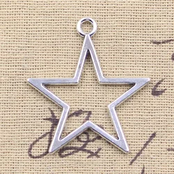 15pcs Charms Star 37x33mm Antique Silver Color Pendants DIY Crafts Making Findings Handmade Tibetan Jewelry