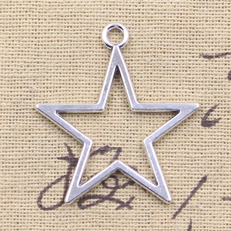 15 sztuk Charms gwiazda 37x33mm antyczne srebro kolor zawieszki DIY rzemiosło dokonywanie ustalenia Handmade tybetański biżuteria
