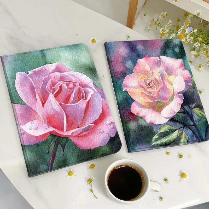 

Pink Rose With Dew Gift Tablet Case For Huawei Honor MatePad MediaPad Air 5 6 7 11 V6 V7 V8 V9 X9 X8 T10 T10s C5e T5