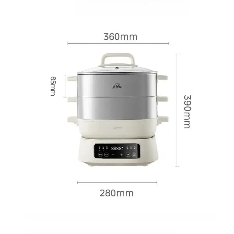 ميديا 11.6L طباخ بالبخار 220 فولت 1700 واط 3 طبقات متعدد الطباخ الفولاذ المقاوم للصدأ الكهربائية الغذاء البواخر التحكم باللمس وعاء باخرة