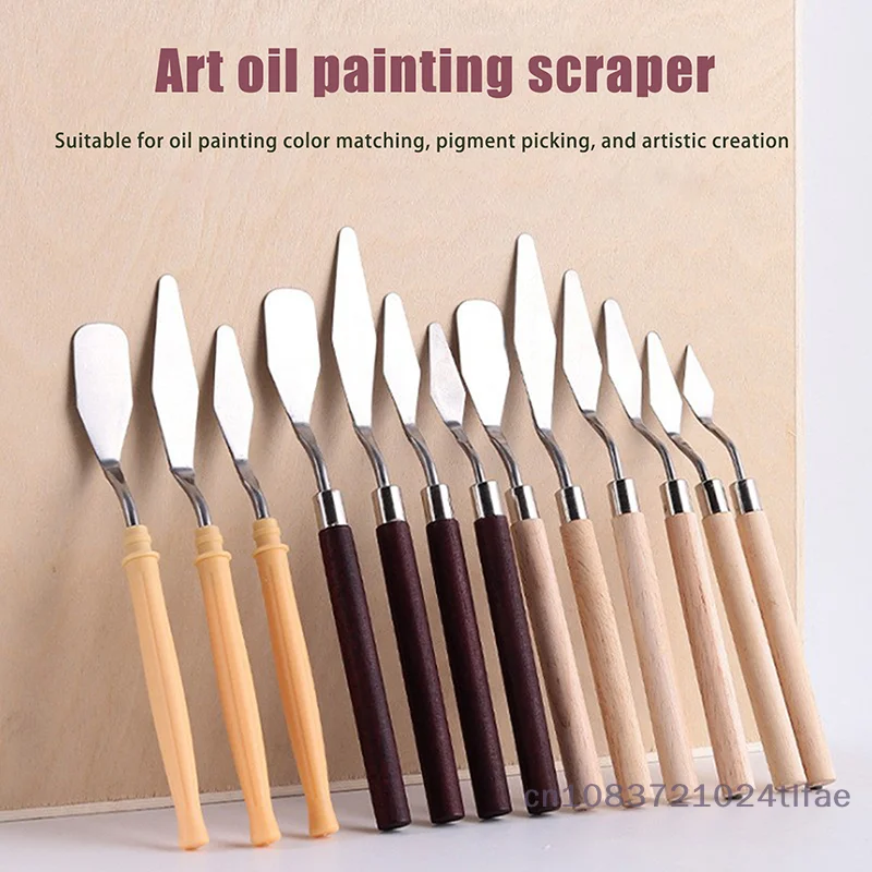 

7 шт., ножи для масляной живописи из нержавеющей стали, художественные ремесла, шпатель, мастихин, нож для смешивания, скребок, художественные инструменты
