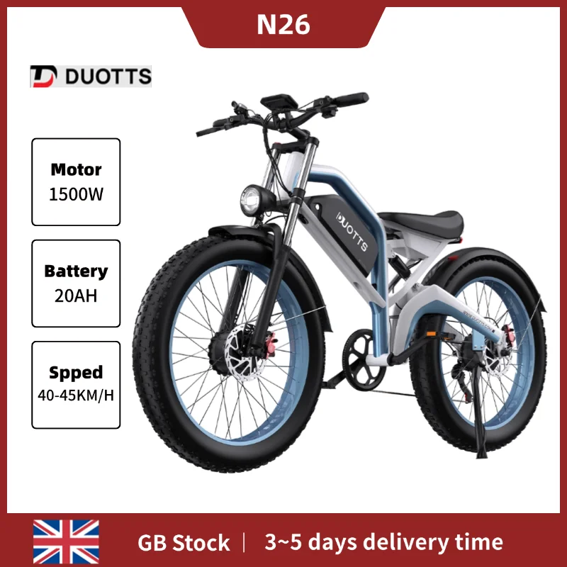 AliExpress GISAEV DUOTTS N26 Electric Bicycle 1500W Motor 48V20AH Battery E-bike 26*4.0-in Fat Tire Mountain Hydraulic Brake Electric Bike