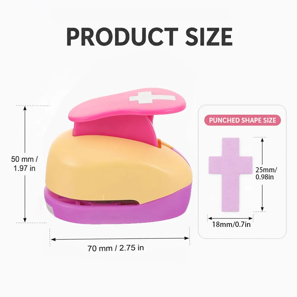 25mm cross hand punch, DIY paper craft punch, suitable for holiday decoration and scrapbooking (random colors)