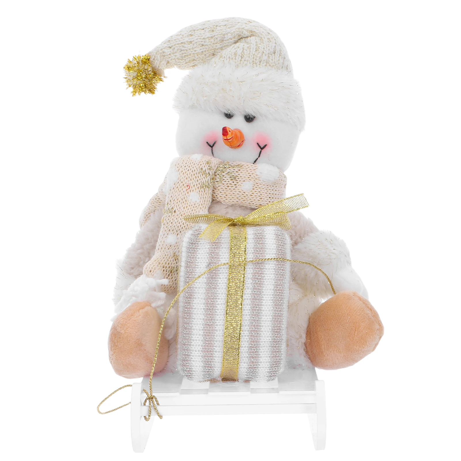 

Christmas Decoration Snowman Party Favor Scene Prop Fireplace Stuffed Desktop Ornament Decorations