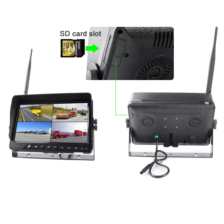 AHD 9inch Digital Wireless 2.4GHz Digital Wireless System 1080p Night Vision Car Dvr Dash Cam
