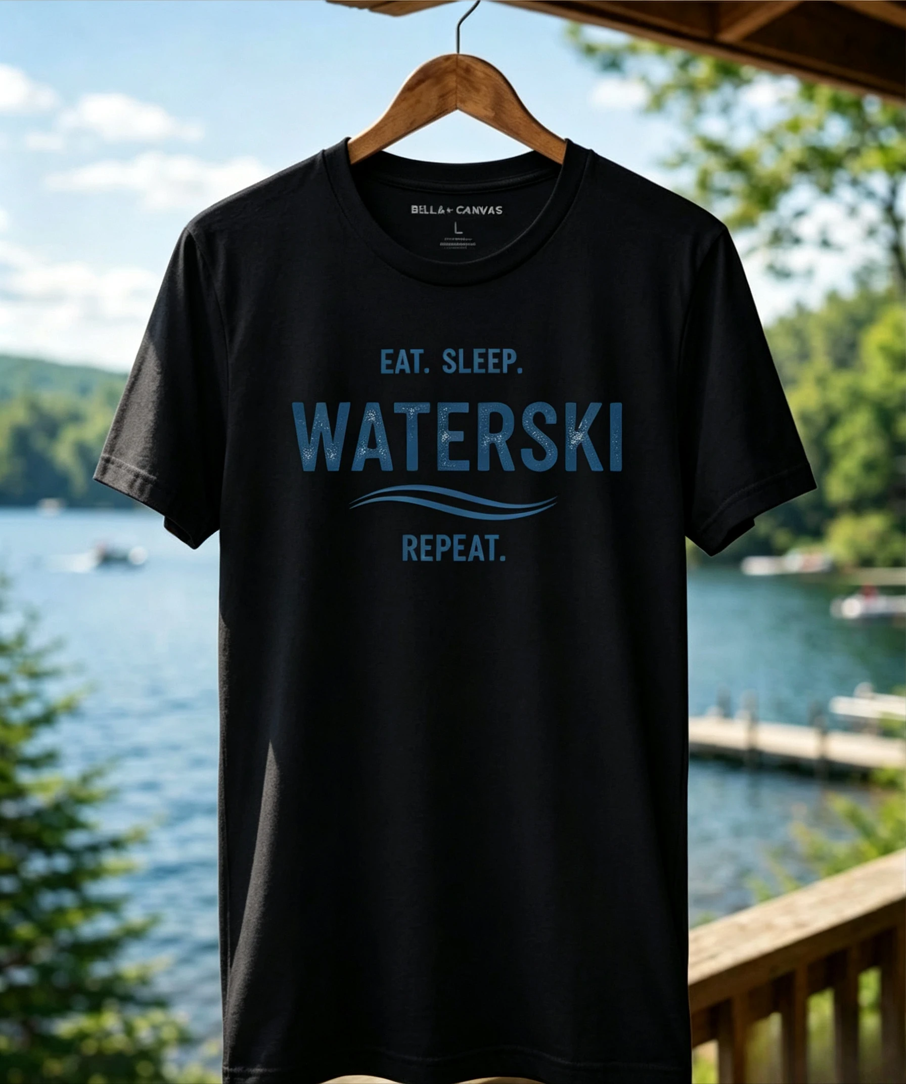 Eat-Sleep-Swim Repeat T-shirt, Lakefront Life T-shirt, Swimming Gift, Summer Lakefront T-shirt, Sailor Fan T-shirt