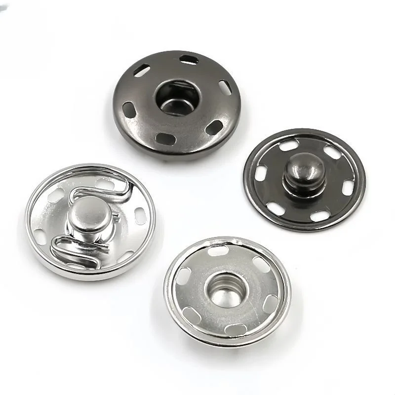 10Sets 15mm Metall Aufnäher Druckknöpfe Schwarz Silber Farbe DIY Nähen Kleidung Druckknopf Knöpfe Handwerk Druckknöpfe Knopf – Detail 2