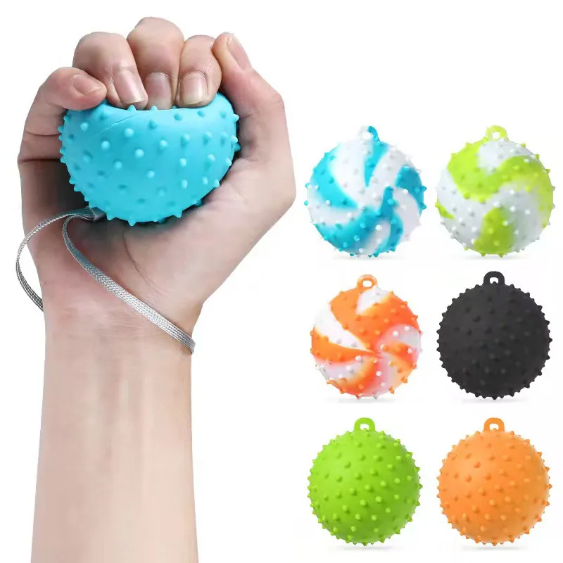 Silicone Adjustable Hand Grip Trainer Gripping Hand Griper Ring Finger Forearm Carpal Expander Workout Exercise Massage Ball