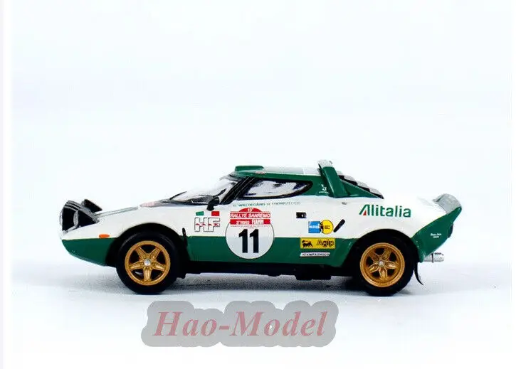 MINIGT 1/64 Para LANCIA Stratos HF 1975 Rally Sanremo, modelo de coche de aleación fundido a presión, simulación, regalo de cumpleaños, Hobby, adornos de exhibición