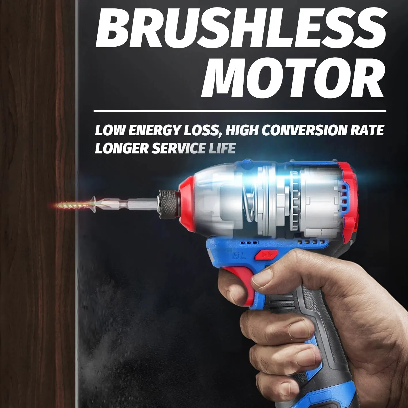 LYUWO Brushless 16V Electric Screwdriver With a Large Torque Of 160N. M, Impact Type Cordless Drill, Household Multi-functiona