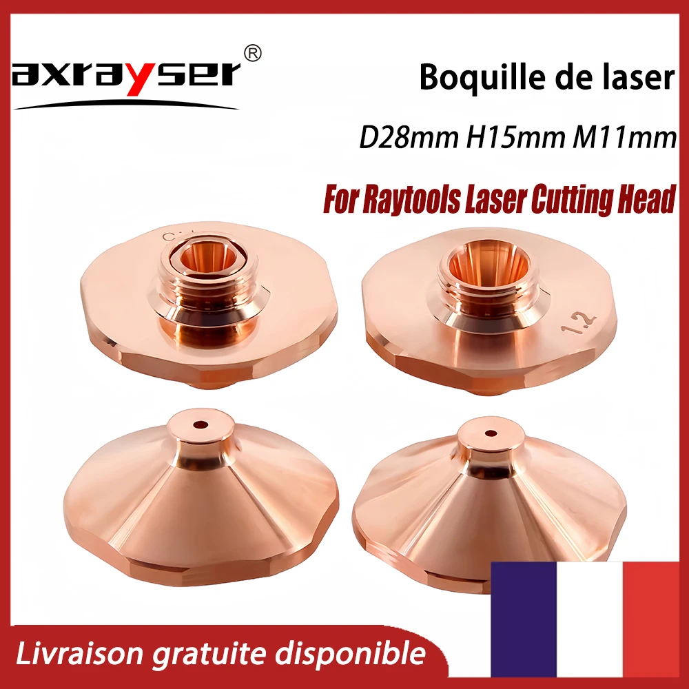 1/10PCS Buse laser Dia28 simple/double couche chromée, calibre 1.0-5.0 pour pièces de tête de machine de découpe à fibre Raytools, consommables