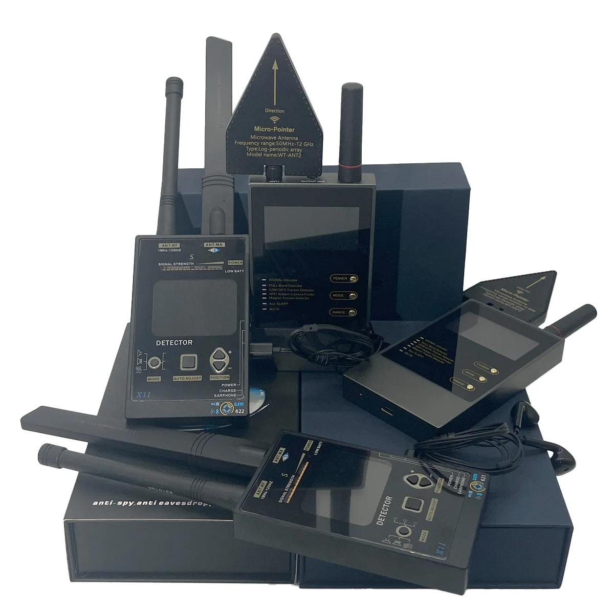 Intelligent Signal Detector with Dual Antenna, Anti Spy Hidden Camera GPS Tracker Finder, 100MHz-12GHz Frequency Range