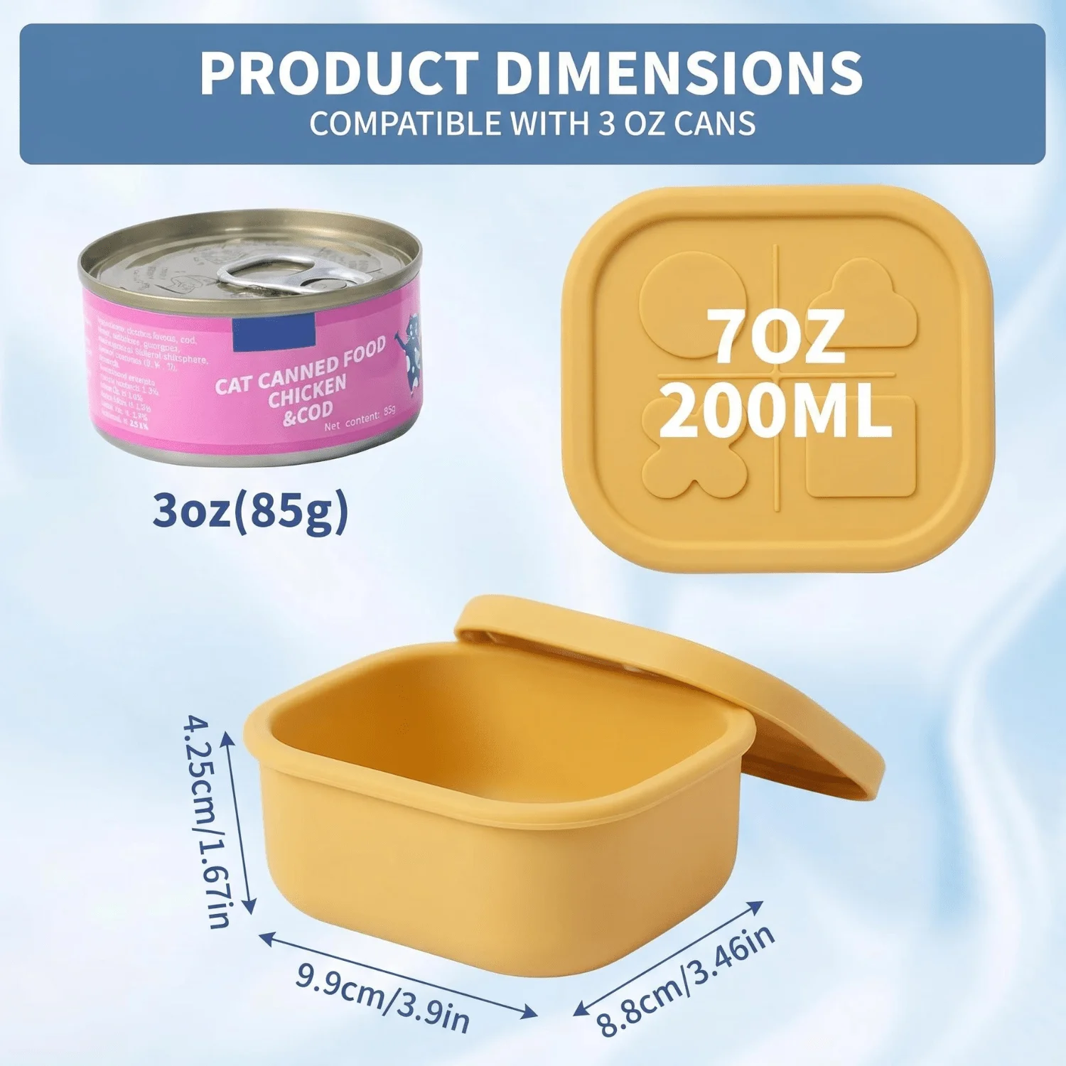 Cat and dog food storage box, canned pet food sealed silicone sealer, reusable wet food storage box lid