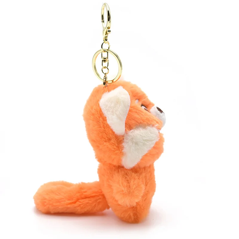 Cartoon Kawaii Orange Raccoon Doll Plush Toy Keychain Simulação Criativa Animal Plush Pingente Moda Mochila Charme Kids Gift