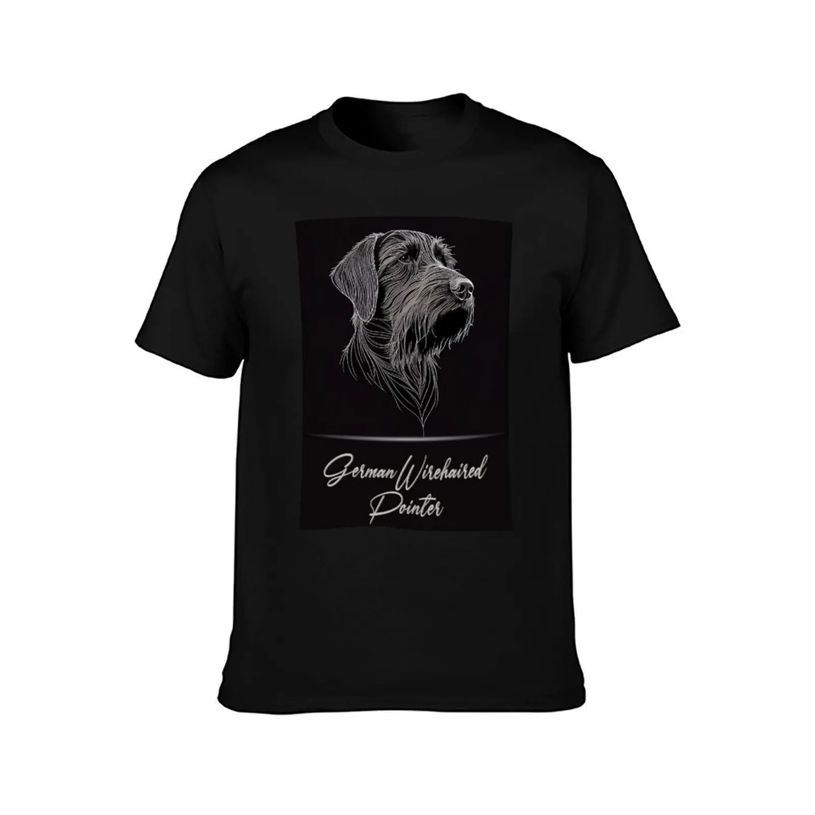 German Wirehaired Pointer T-Shirt, Summer Casual Cotton Tee, Oversized Streetwear Tops, Vintage Graphic Print, Unisex Men Women