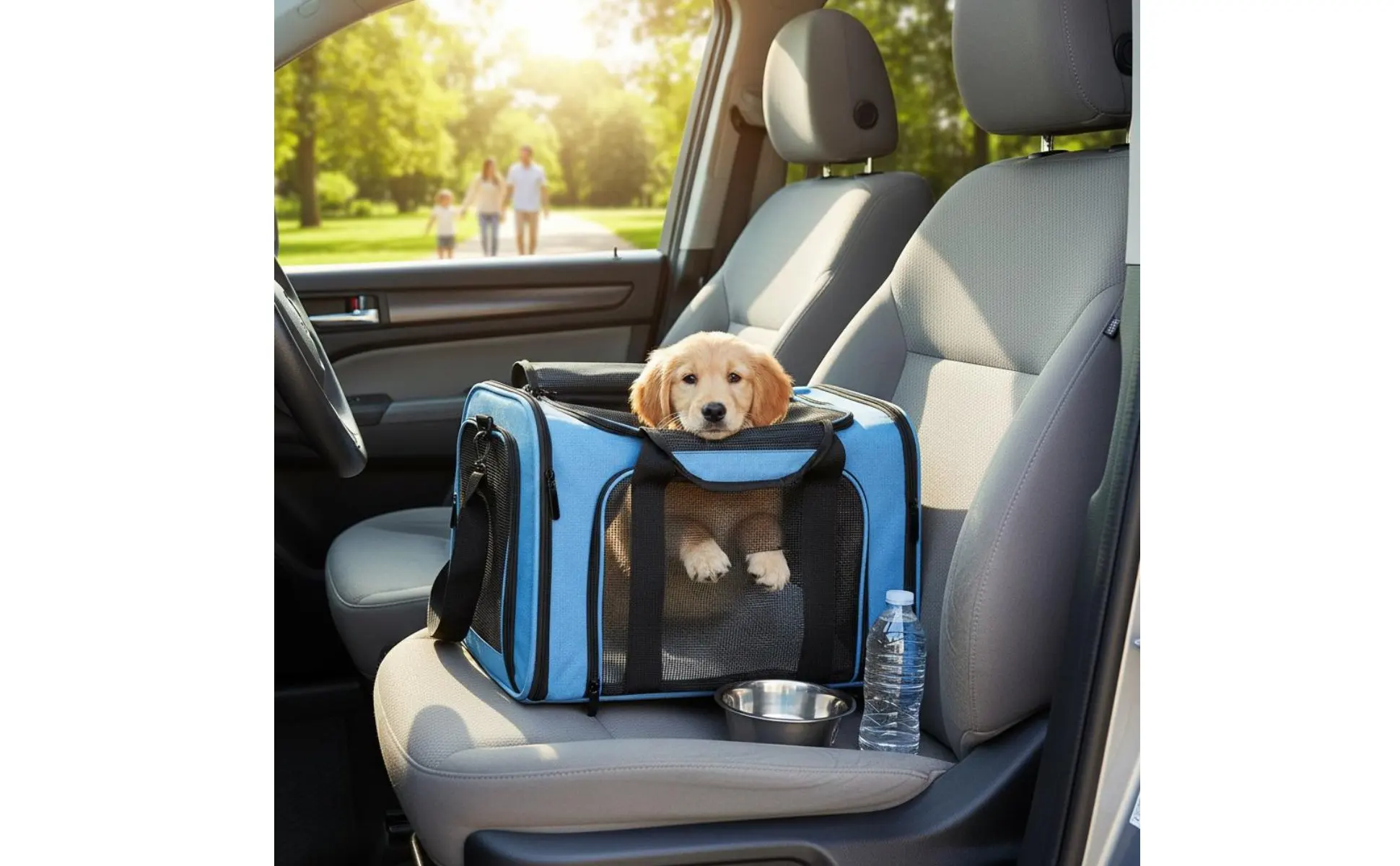 Mesh Pet Travel Carrier Foldable Design Soft Sided Pet Carrier Small Dog Travel Tote Lightweight Multiple Openings for Car Rides