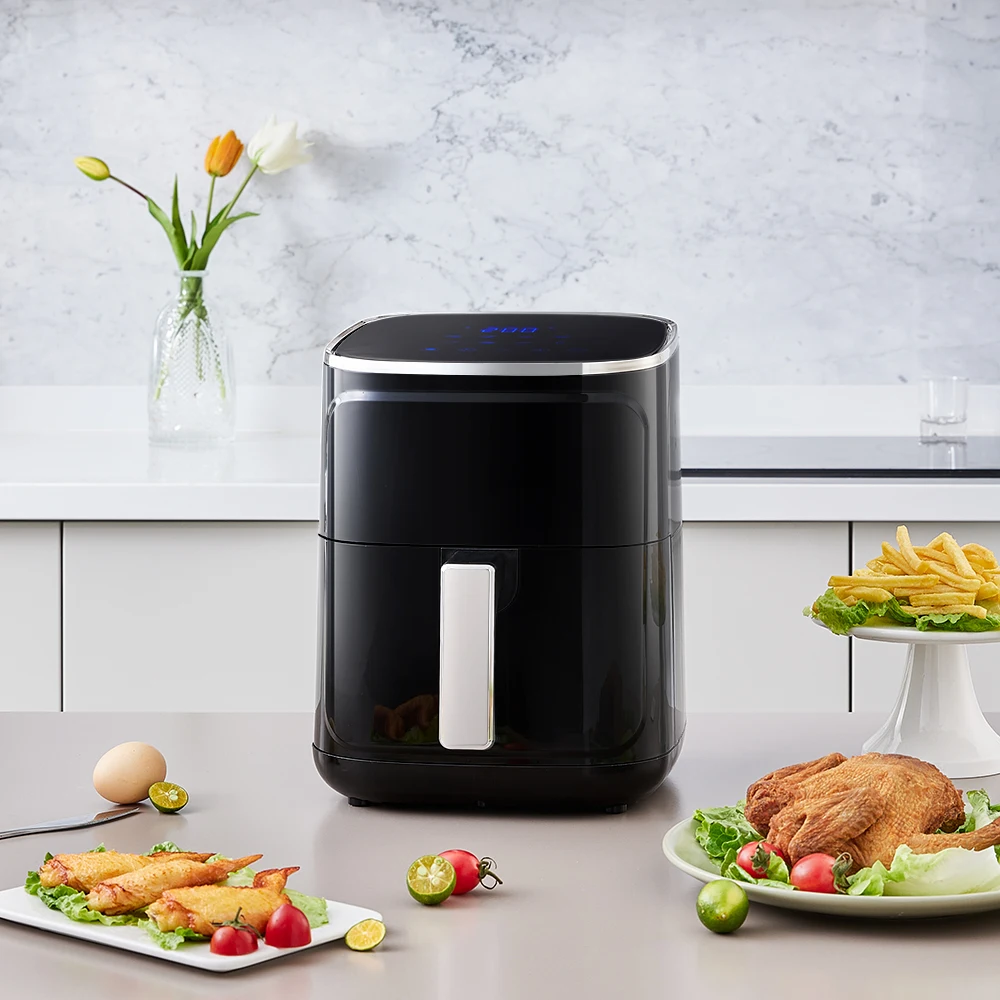 KOMORE 4.7L Air Fryer with Smart Touch Display 60 Minutes Timer & 80°C-200°C Adjustable Temperature& 8 Preset Cooking Modes