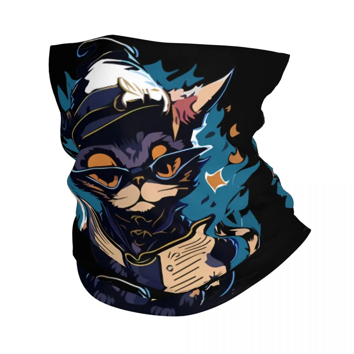 Enchanting Cat Mage Thin Bandana Neck Gaiter Wrap Scarf Headband Neck Cover