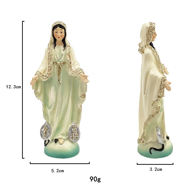 

Resin Virgin Mary Statue Exquisite Mexican Home Decor Long-Lasting Blessed Mary Sculpture for Desktop Religious Ornament