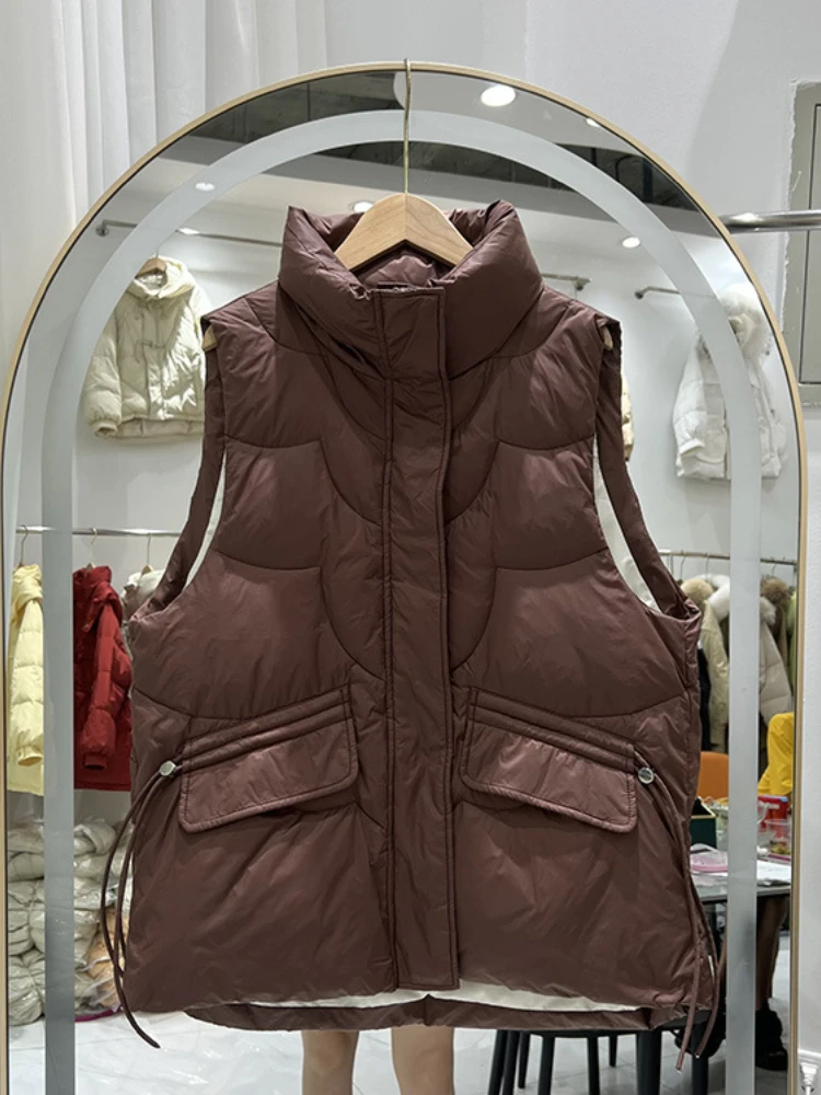 Women\'s Down Jackets Vest Coat Autumn Winter Short Stand Collar Sleeveless Versatile Jacket Female Casual Quilted Waistcoat 2023