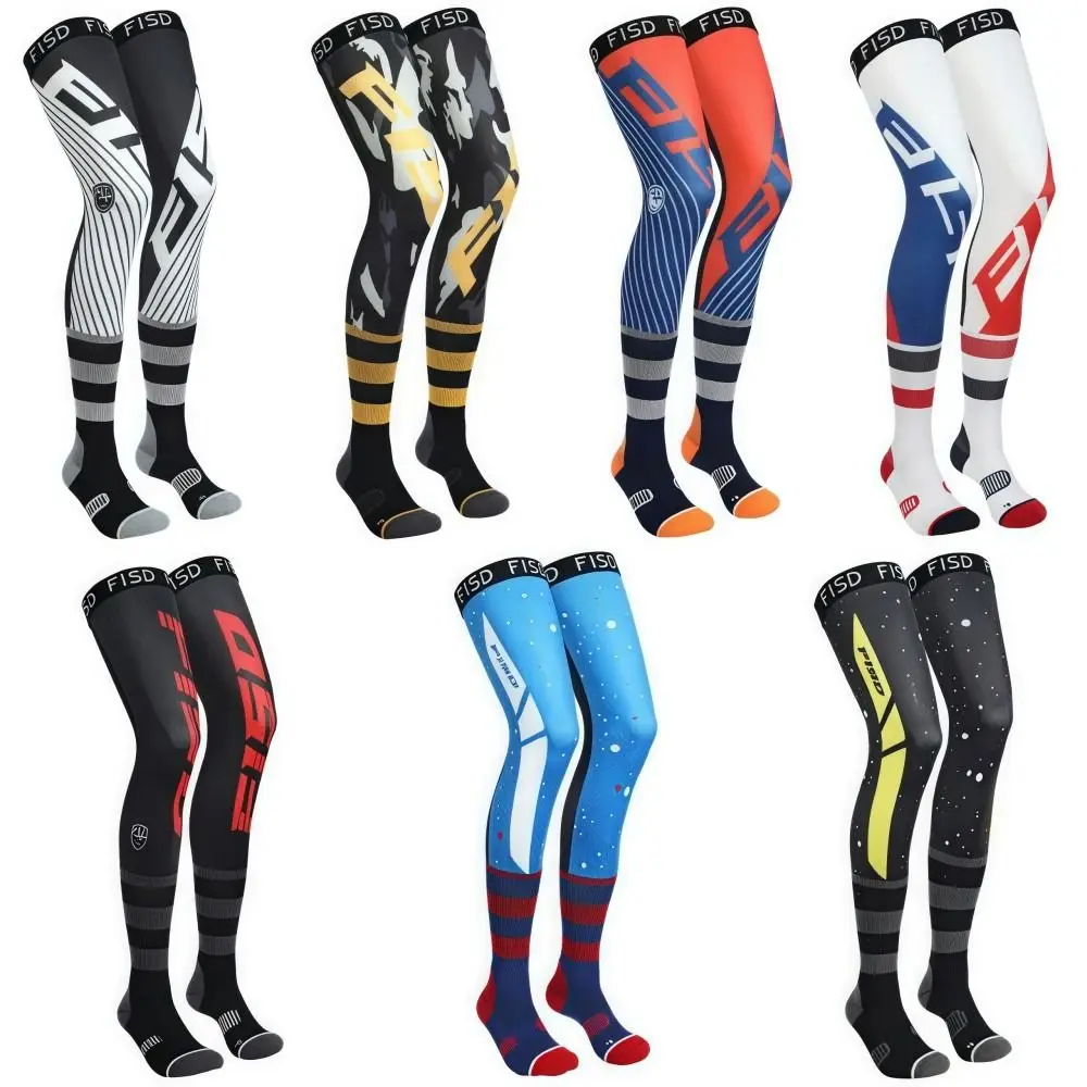 

Elasticity Motorcycle Knee Braces Ice Silk Compression Motocross Knee Socks Cool Patterns Anti-slip Motorcycle Sports Sock