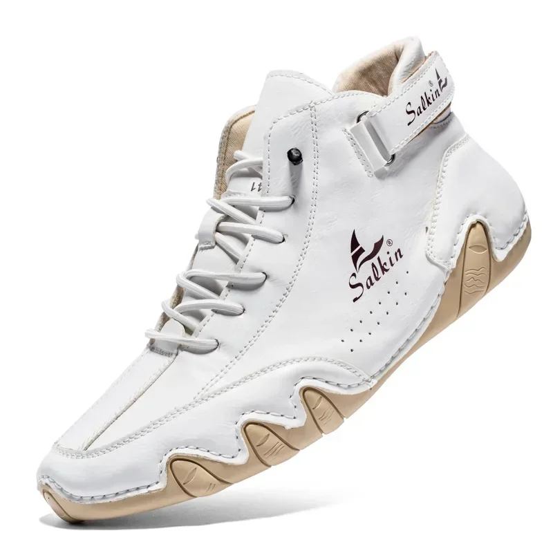 

Новинка 2024, мужские ботинки ручной работы, дизайнерские кроссовки, мужская уличная повседневная кожаная мужская обувь, ботильоны, осенние дышащие, Лидер продаж