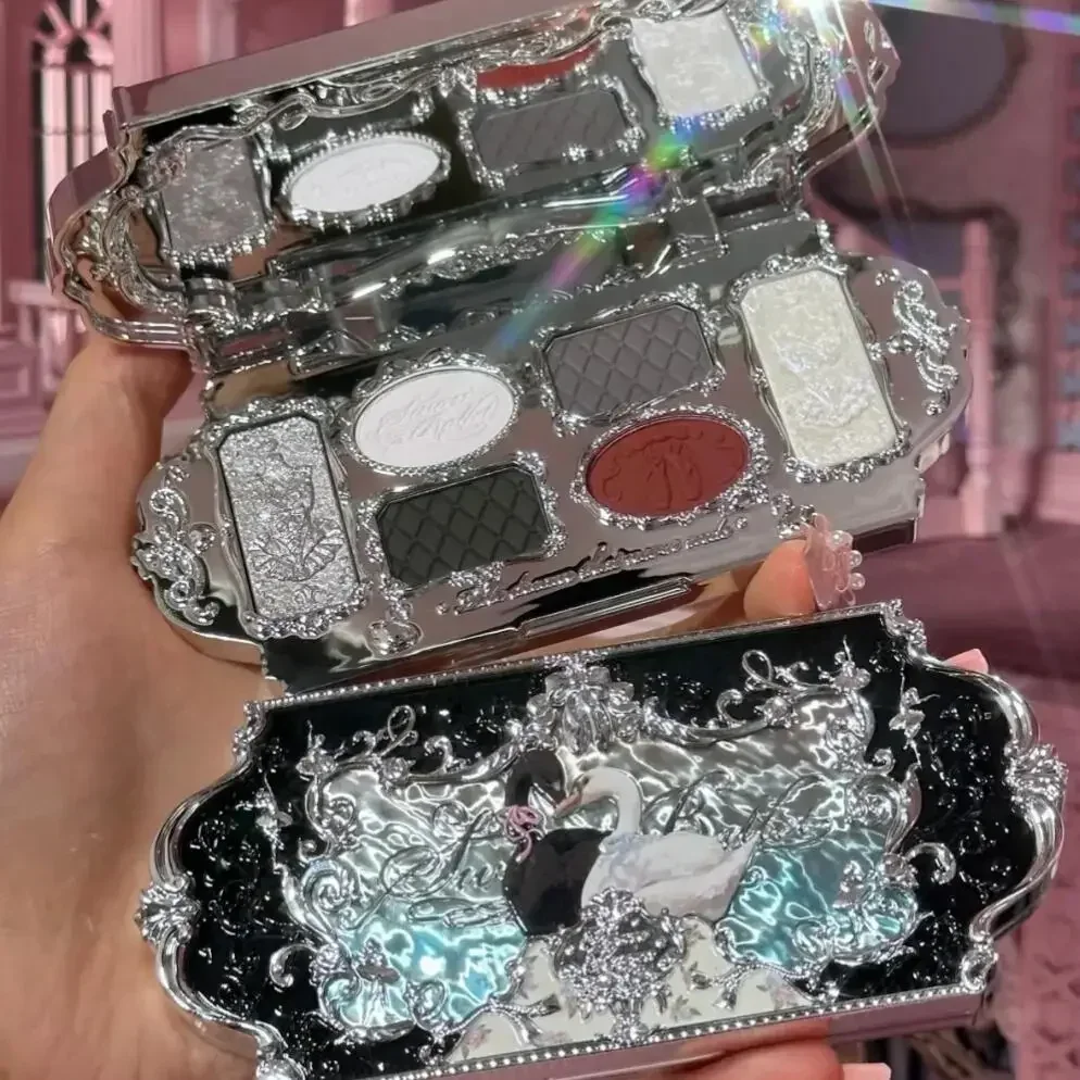 Flower Knows Palette di ombretti Matte Fine Shimmer Pearl Face Palette 6 colori Glitter Ombretto Swan Ballet