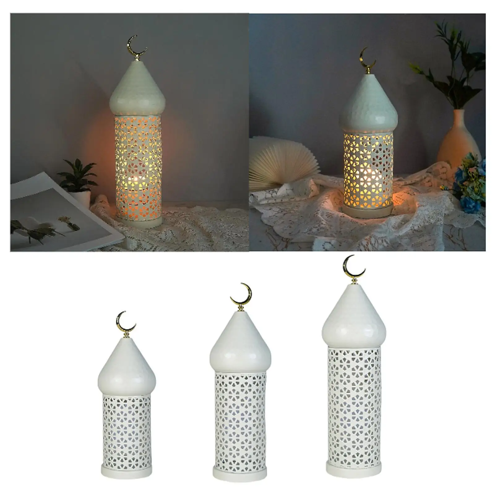 Portacandele decorativo Decorazione Ramadan Eid Mubarak Ornamento da tavolo per matrimoni Soggiorno Sala da pranzo Mantel Decorazioni per la casa