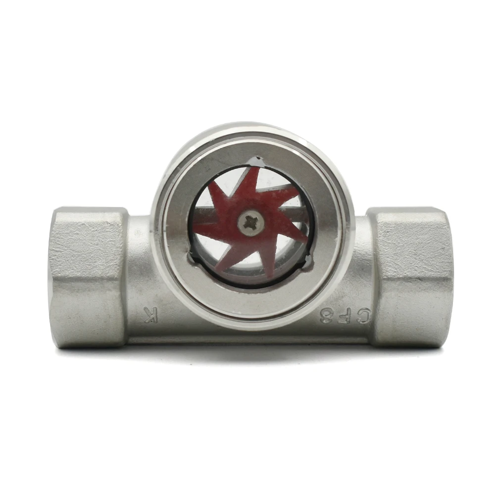 1/4 "3/8" 1/2 "3/4" 1 "1-1/2" 2 "BSPT Internal Thread 304 Stainless Steel Window Mirror Flow Indicator With Impeller, Oil-water