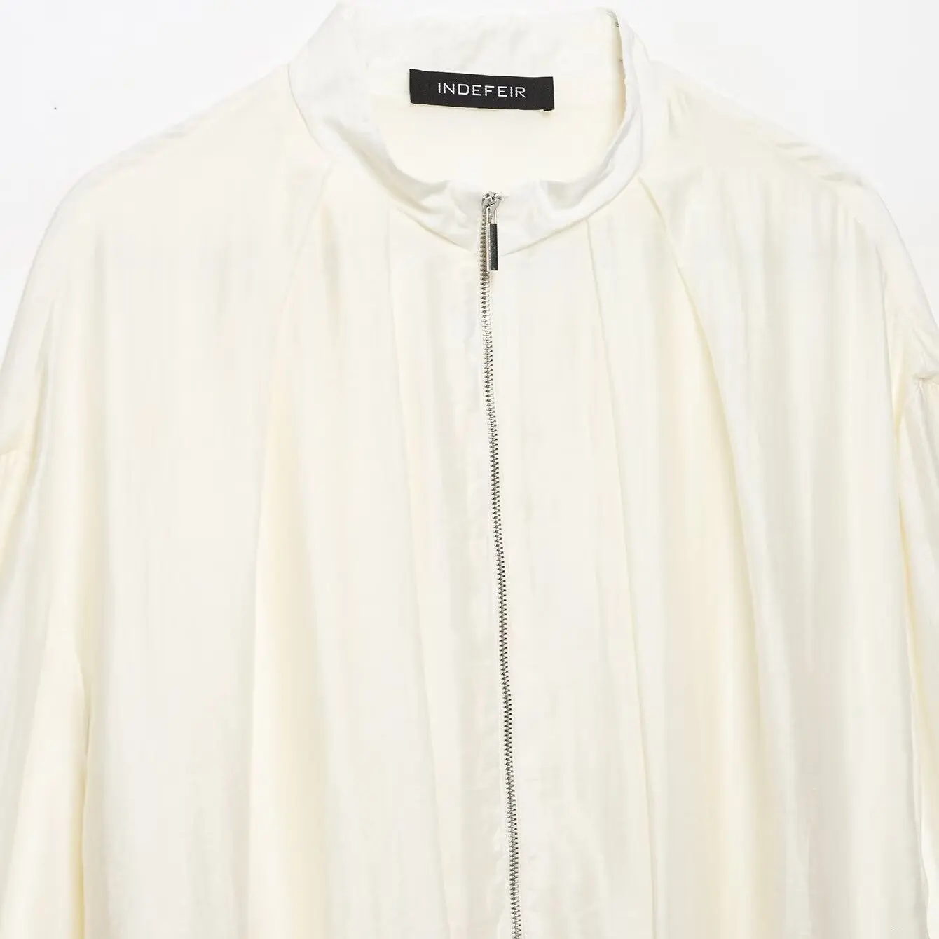JNLEAOG Summer New Women's Fashion Pleated Pilot Jacket Coat Standard Fit Polyester Zipper Closure Short Outerwear