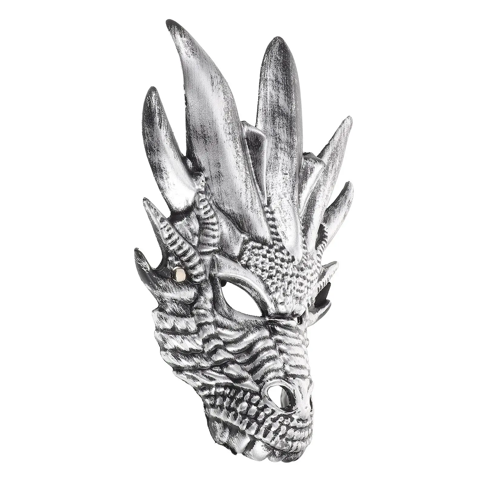 

1pcs Dragon Mask 3d Dinosaur Head Funny Animal Cosplay Costume Silver Child Halloween Masks Kids Party Great Materials Realistic