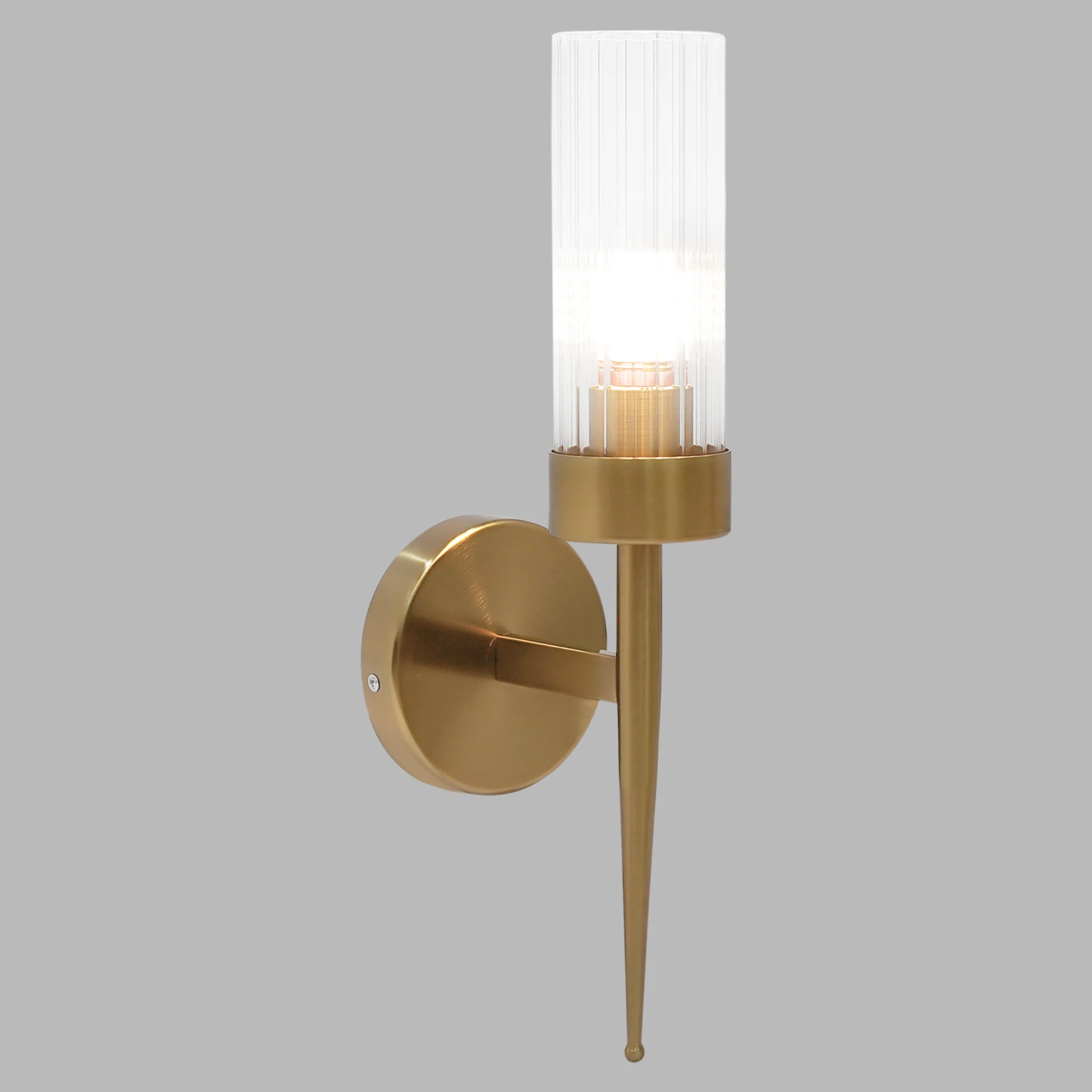 Elegant Gold Wall Light, 1-Light Wall Sconce, Luxurious Electroplated Finish, Transparent Glass Shade, Easy to Clean, Perfect