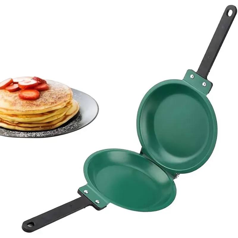 Double-sided pancake pan foldable non-stick double-sided flip pancake machine frying pan