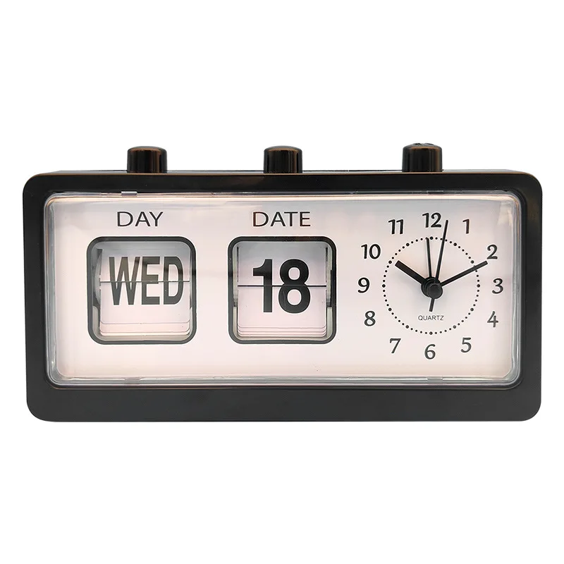 Manual Retro Page Flip Clock Living Room Desktop Page Jump Clock Digital Date Desk Clock Study Desktop Ornaments
