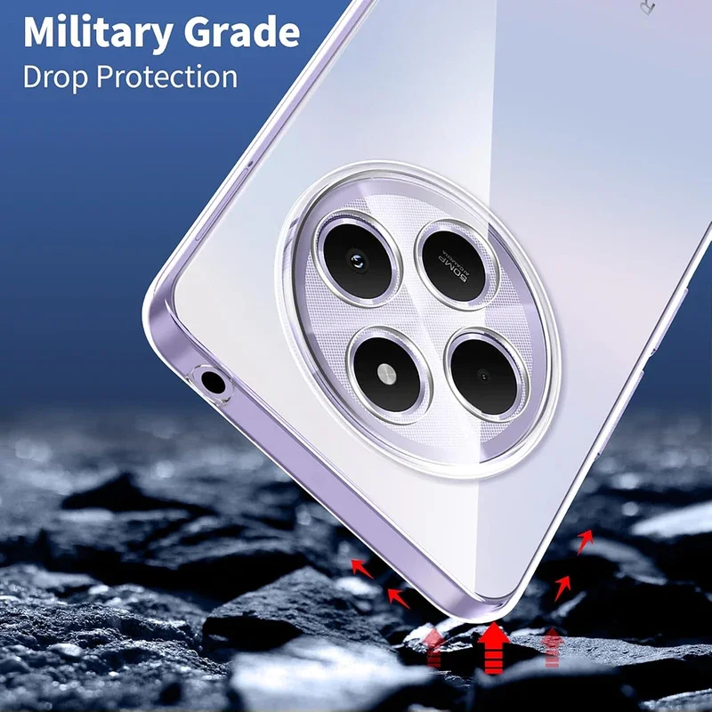 Phone cases for Xiaomi Redmi 14C 13 13C 12 12C 4G 5G transparent silicon glass soft shell ultra-thin back transparent case