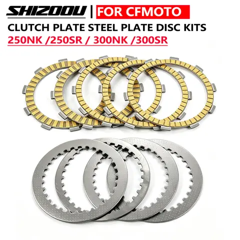 Motorcycle Clutch Plates Friction Disc Steel Plate Kit For CFMoto CF 250SR 300SR 250NK 300NK 250/300cc