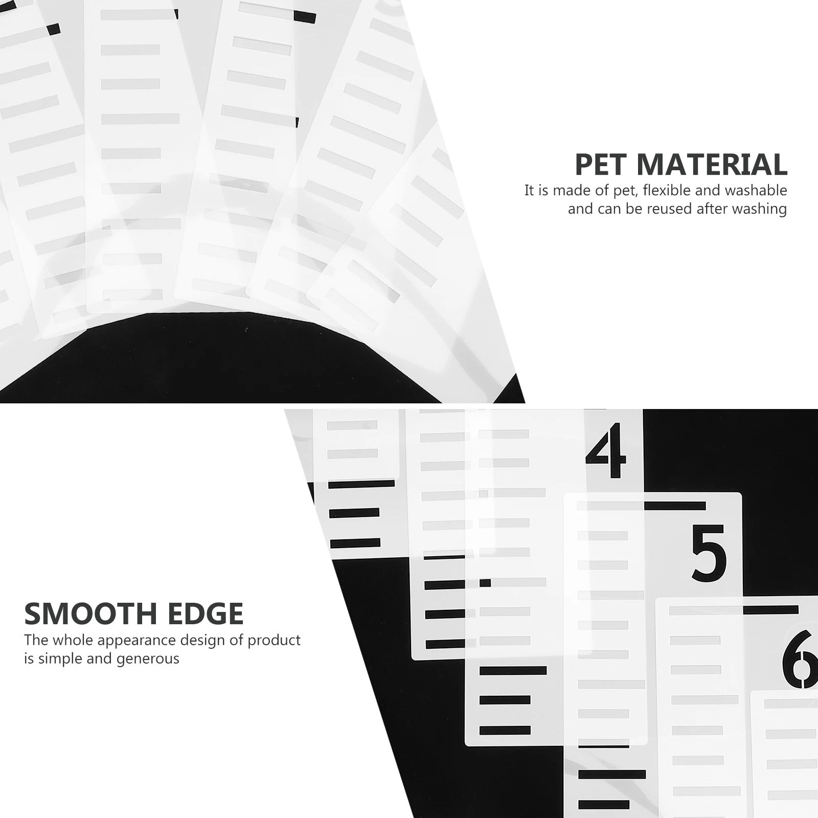 7pcs s Height Ruler Template Wall Decor Stencil Growth Chart Measuring Flexible Washable Reusable PET Material