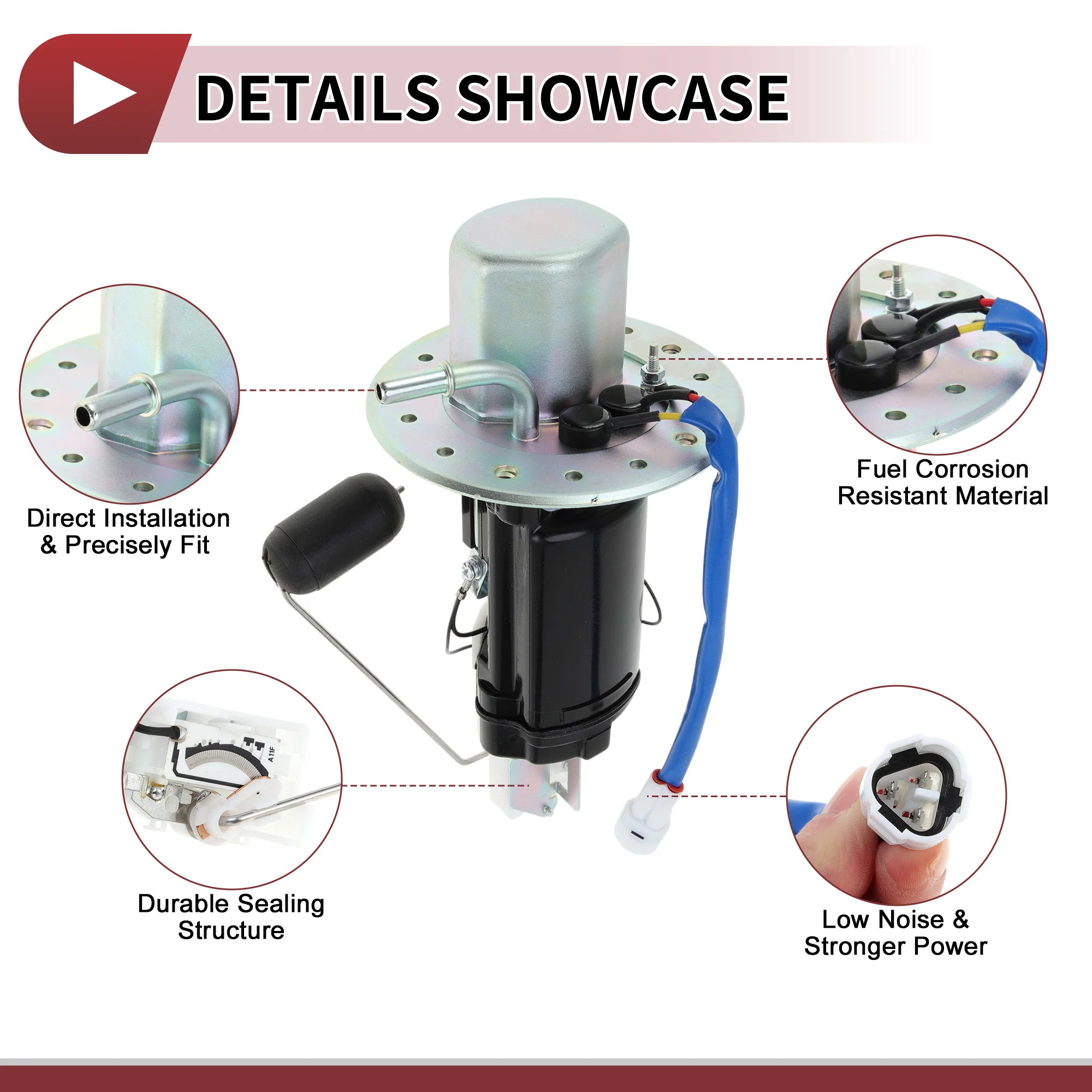 X Autohaux Electric Fuel Pump Assembly for Suzuki GSXR1000 GSX-R1000 2005 2006 Fuel Filter Pump Module with Inlet Strainer - Image 4