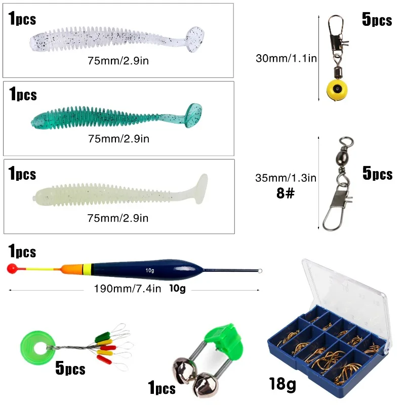 Sougayilang Spinning Fishing Combo 1.8m-2.4m Carbon Fibre Fishing Rod and 1000-3000 Spinning Reel with Fish Line Lure Accessorie