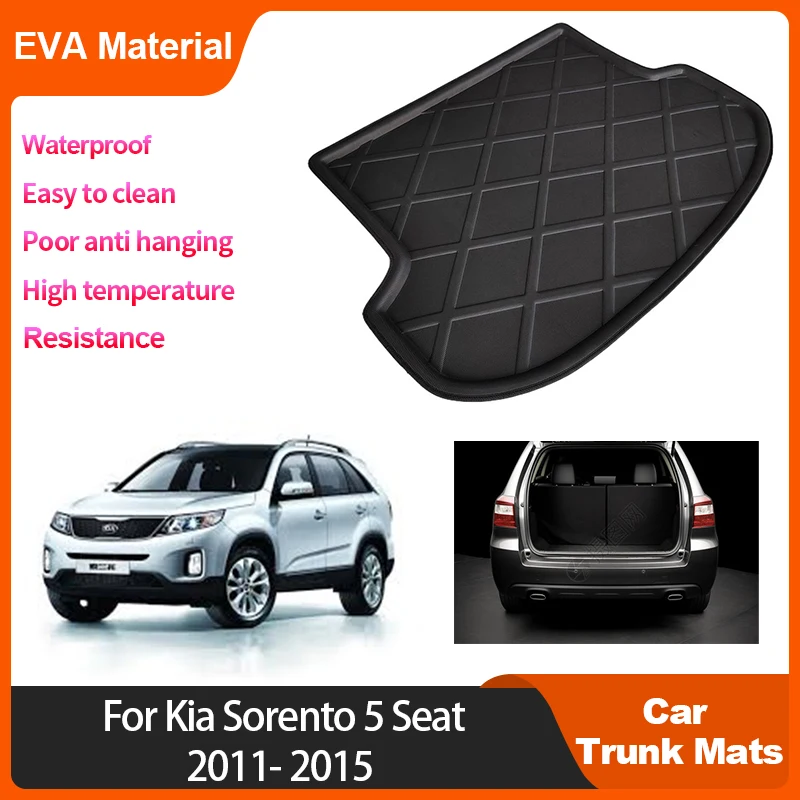 

Trunk Mats For Kia Sorento 5 Seat 7 seat 2011 2012 2013 2014 2015 Auto Accessories Waterproof EVA Trunk Storage Pad Anti-slip