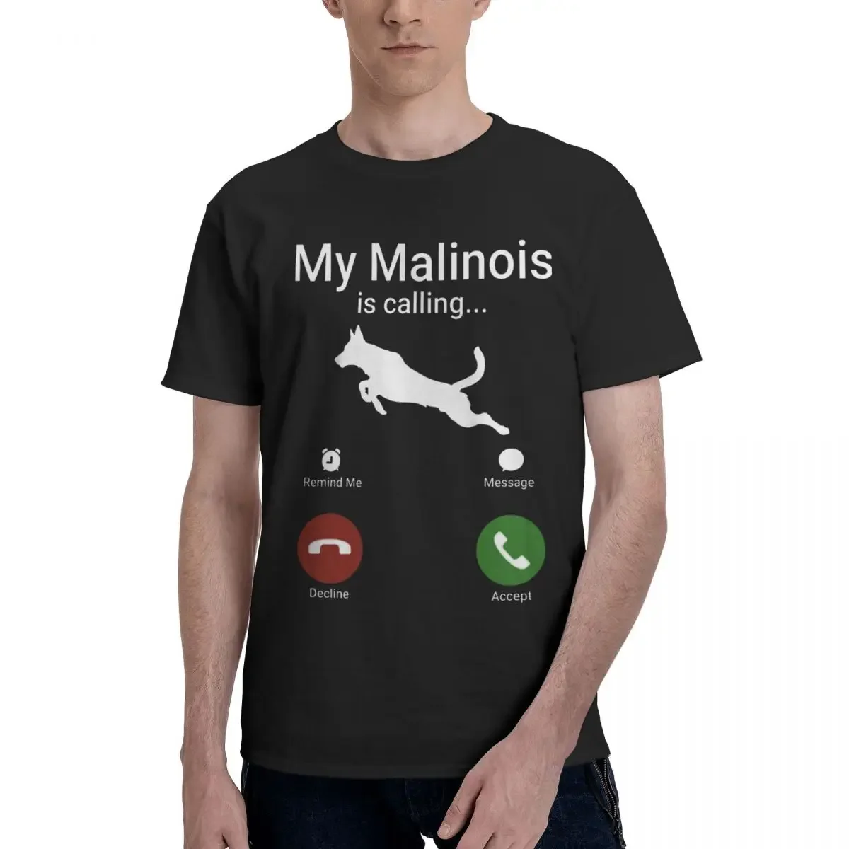 Belgian Shepherd Malinois Mechelaar Funny My Malinois Is Calling T Shirts Graphic Y2K Gifts Crewneck Men Women T Shirt Clothes