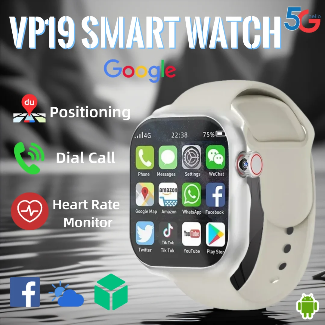 

НОВЫЕ Смарт-часы VP19 4G SIM-карта AMOLED Экран GPS WIFI Вращающаяся камера Видеозвонок Google Play Загрузка приложения Android Smartwatch ﻿