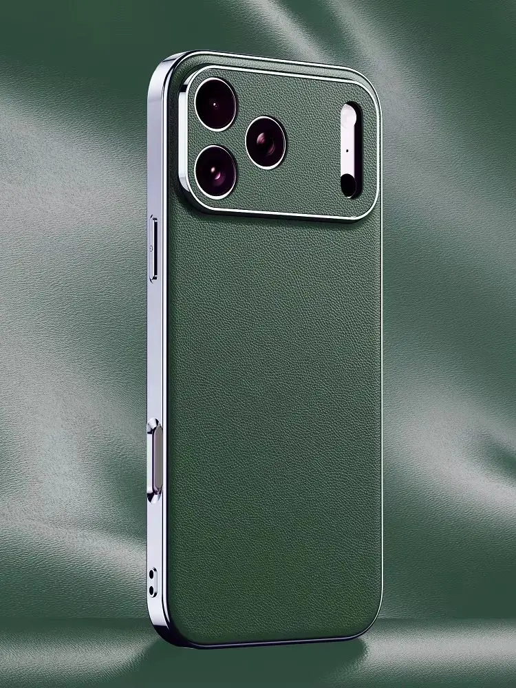 LANGSIDI Luksusowe, ultracienkie, odporne na wstrząsy skórzane etui na iPhone 17 16 Pro Max 15 Plus 14 13 12 11 z osłoną ochronną na obiektyw. — zdjęcie produktu 7